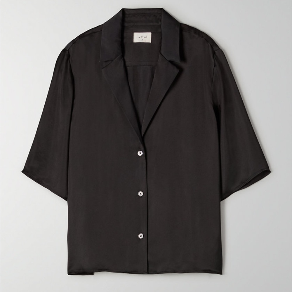 Wilfred Beso Silk Button Up - Black